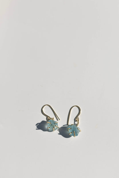 Aqua Marine 9ct Gold Earrings